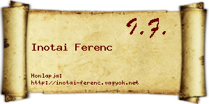 Inotai Ferenc névjegykártya